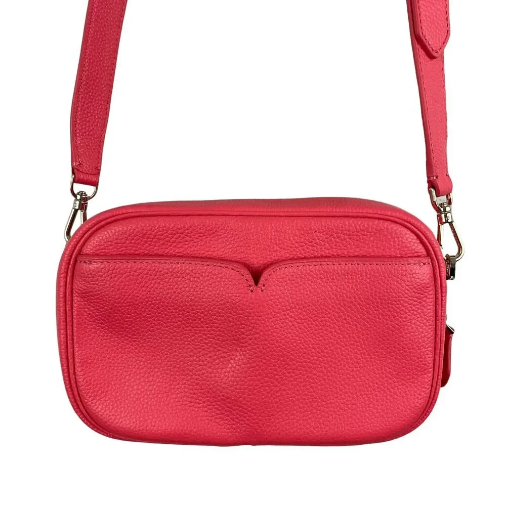 Kate Spade Peach Melba Pink Leather Camera Bag Crossbody With Matching KS Wallet